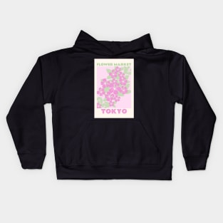 Tokyo Botanical Flower Market Kids Hoodie